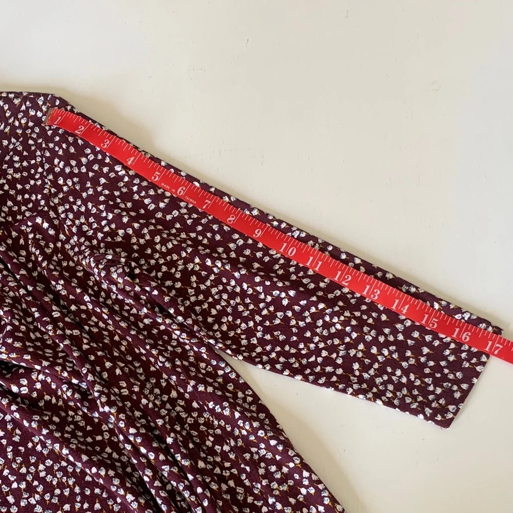 Loft Outlet Petite Maroon Swing Dress 3/4 sleeves size small - Picture 11 of 15